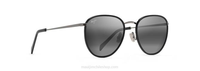 4DRP141 negro brillante con bronce de cañón/gris neutro gafas de sol clásicas polarizadas de noni Maui Jim