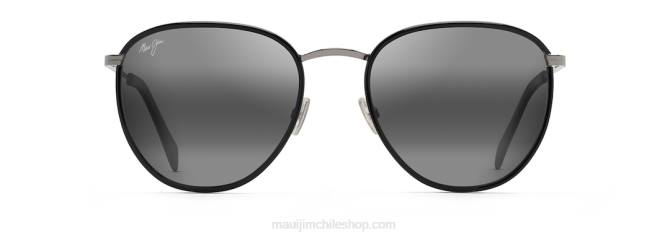 4DRP141 negro brillante con bronce de cañón/gris neutro gafas de sol clásicas polarizadas de noni Maui Jim