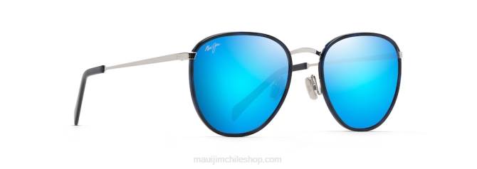 4DRP142 azul marino con plata/azul hawaii gafas de sol clásicas polarizadas de noni Maui Jim