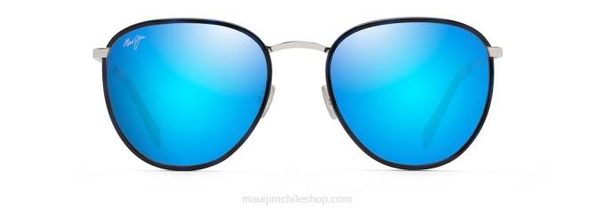 4DRP142 azul marino con plata/azul hawaii gafas de sol clásicas polarizadas de noni Maui Jim