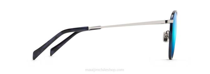 4DRP142 azul marino con plata/azul hawaii gafas de sol clásicas polarizadas de noni Maui Jim
