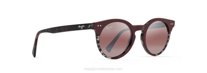 4DRP158 burdeos/rosa gafas de sol clásicas polarizadas upside down falls Maui Jim