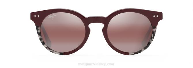 4DRP158 burdeos/rosa gafas de sol clásicas polarizadas upside down falls Maui Jim
