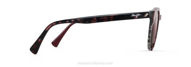4DRP158 burdeos/rosa gafas de sol clásicas polarizadas upside down falls Maui Jim