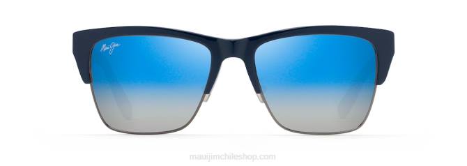 4DRP170 azul marino con bronce de cañón/espejo doble azul a plata gafas de sol perico polarizadas clasicas Maui Jim