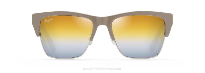 4DRP171 visón plateado con espejo plateado/dual dorado a plateado gafas de sol perico polarizadas clasicas Maui Jim