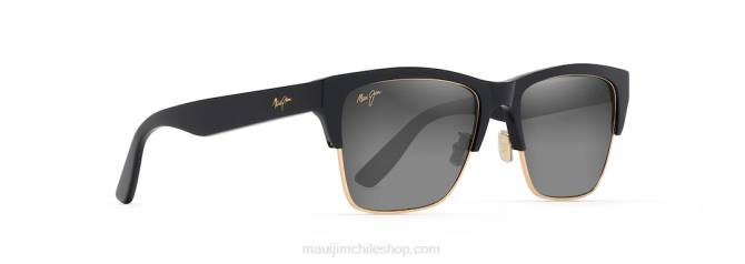 4DRP172 negro brillo con dorado/gris neutro gafas de sol perico polarizadas clasicas Maui Jim