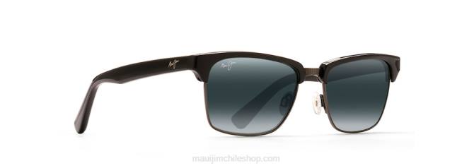 4DRP184 negro brillo con peltre antiguo/gris neutro anteojos de sol clásicos polarizados kawika Maui Jim