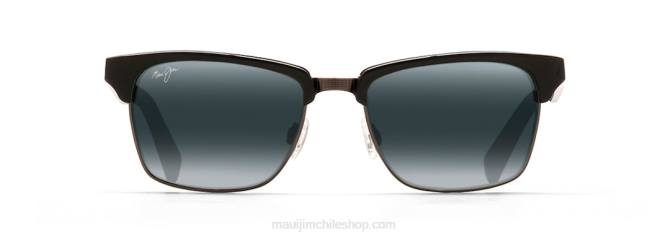 4DRP184 negro brillo con peltre antiguo/gris neutro anteojos de sol clásicos polarizados kawika Maui Jim