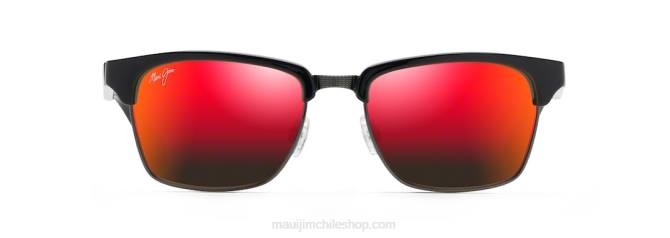 4DRP193 negro brillante con peltre antiguo/lava hawaiana anteojos de sol clásicos polarizados kawika Maui Jim
