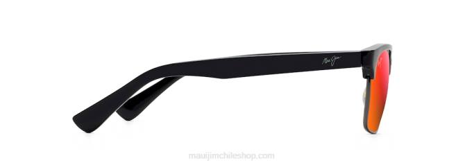 4DRP193 negro brillante con peltre antiguo/lava hawaiana anteojos de sol clásicos polarizados kawika Maui Jim
