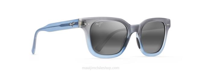 4DRP221 gris azulado translúcido mate degradado/gris neutro gafas de sol clásicas polarizadas Shore Break Maui Jim