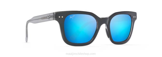 4DRP222 negro con hawaii gris/azul gafas de sol clásicas polarizadas Shore Break Maui Jim