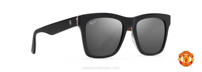 4DRP250 negro con manchester/doble espejo plateado a negro gafas de sol clásicas polarizadas matchday Maui Jim
