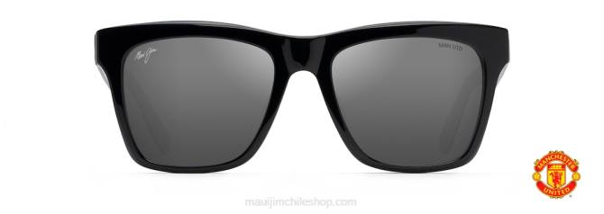 4DRP250 negro con manchester/doble espejo plateado a negro gafas de sol clásicas polarizadas matchday Maui Jim
