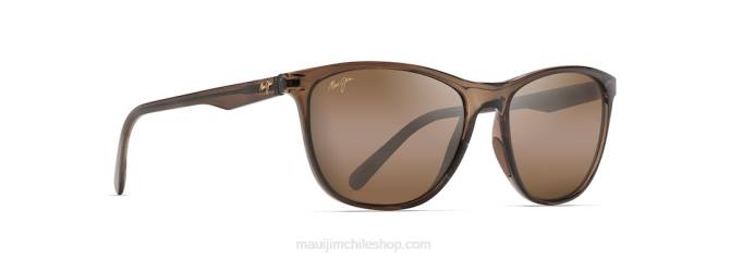 4DRP377 moca transparente/bronce hcl gafas de sol clásicas polarizadas de caña de azúcar Maui Jim