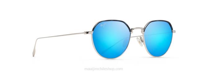 4DRP83 plata mate/azul hawaii gafas de sol clásicas polarizadas island eyes Maui Jim