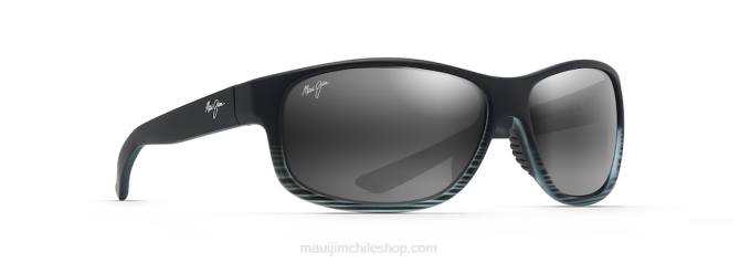 4DRP152 gris raya negra/gris neutro gafas de sol envolventes polarizadas kaiwi channel Maui Jim