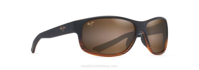 4DRP154 raya marrón oscuro/hcl bronce gafas de sol envolventes polarizadas kaiwi channel Maui Jim