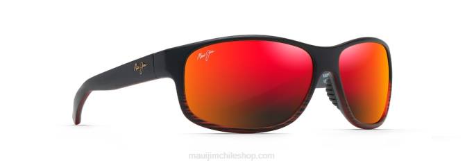 4DRP155 raya burdeos/lava hawaiana gafas de sol envolventes polarizadas kaiwi channel Maui Jim