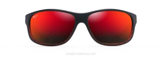 4DRP155 raya burdeos/lava hawaiana gafas de sol envolventes polarizadas kaiwi channel Maui Jim