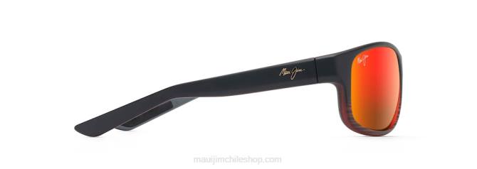 4DRP155 raya burdeos/lava hawaiana gafas de sol envolventes polarizadas kaiwi channel Maui Jim