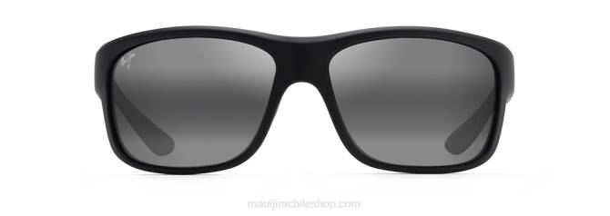 4DRP259 negro suave con azul marino y gris/gris neutro lentes de sol cruzados polarizados con cruz del sur Maui Jim