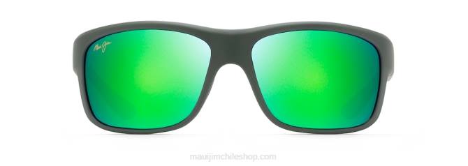 4DRP260 caqui mate suave con marrón y negro/verde lentes de sol cruzados polarizados con cruz del sur Maui Jim