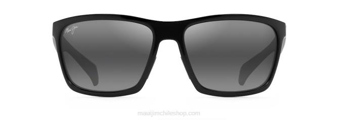 4DRP338 negro brillante/gris neutro lentes de sol cruzados polarizados makoa Maui Jim