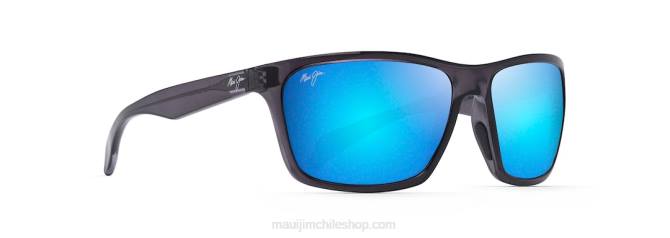 4DRP339 gris translúcido oscuro/azul hawaii lentes de sol cruzados polarizados makoa Maui Jim