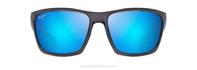 4DRP339 gris translúcido oscuro/azul hawaii lentes de sol cruzados polarizados makoa Maui Jim