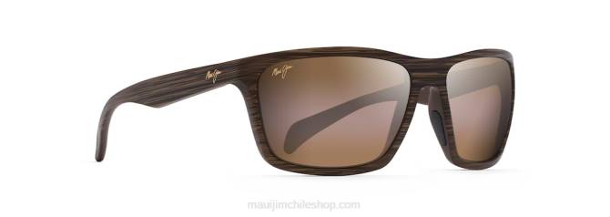 4DRP341 grano de madera marrón mate/bronce hcl lentes de sol cruzados polarizados makoa Maui Jim
