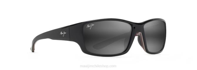 4DRP369 negro brillante con gris y granate/gris neutro lentes de sol envolventes polarizados local kine Maui Jim