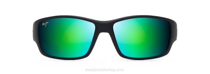 4DRP371 negro suave con verde transparente oscuro y gris transparente claro/verde lentes de sol envolventes polarizados local kine Maui Jim