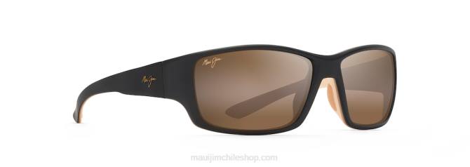 4DRP372 marrón transparente oscuro mate con bronceado y crema/bronce hcl lentes de sol envolventes polarizados local kine Maui Jim