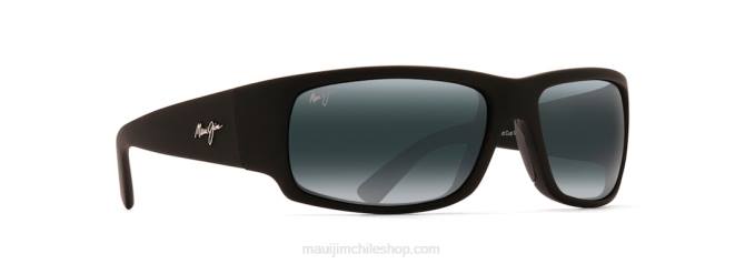 4DRP383 caucho negro mate/gris neutro gafas de sol envolventes polarizadas de la copa del mundo Maui Jim