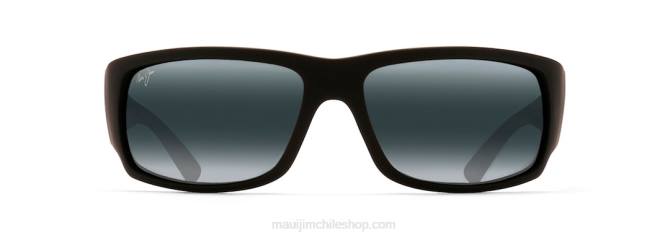 4DRP383 caucho negro mate/gris neutro gafas de sol envolventes polarizadas de la copa del mundo Maui Jim