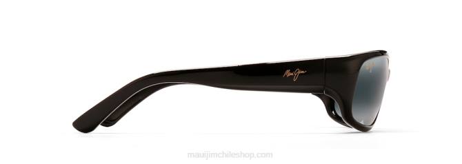 4DRP392 negro brillante/gris neutro lentes de sol cruzados polarizados stingray Maui Jim