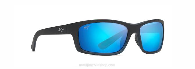 4DRP424 negro azul translúcido mate con raya/azul hawaii gafas de sol cruzadas polarizadas kanaio coast Maui Jim