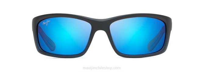 4DRP424 negro azul translúcido mate con raya/azul hawaii gafas de sol cruzadas polarizadas kanaio coast Maui Jim