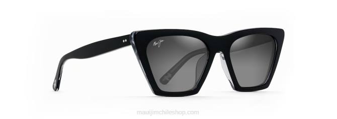 4DRP175 negro con cristal/gris neutro gafas de sol de moda polarizadas kini kini Maui Jim