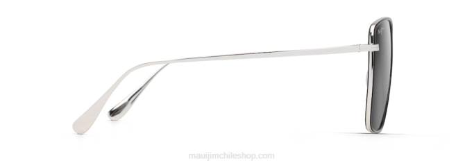 4DRP1 negro brillante con plateado/gris neutro gafas de sol de moda polarizadas tiger lily Maui Jim