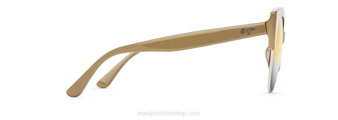 4DRP204 visón plateado con espejo plateado/dual dorado a plateado gafas de sol moda polarizadas mariposa Maui Jim