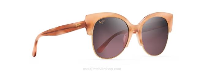 4DRP207 coral con oro rosa/rosa gafas de sol moda polarizadas mariposa Maui Jim