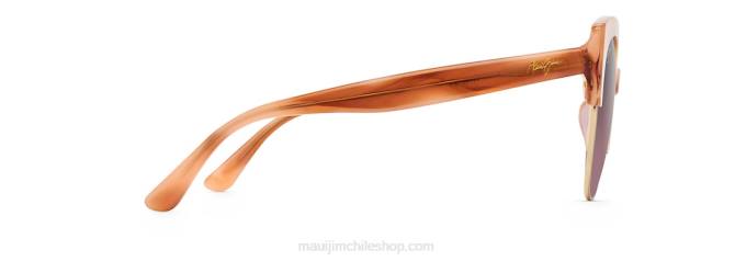 4DRP207 coral con oro rosa/rosa gafas de sol moda polarizadas mariposa Maui Jim