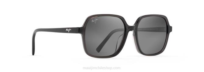 4DRP212 gris translúcido/gris neutro lentes de sol de moda polarizados con campana pequeña Maui Jim