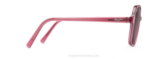 4DRP214 frambuesa translúcido/rosa lentes de sol de moda polarizados con campana pequeña Maui Jim