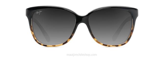 4DRP279 negro con tortuga/gris neutro gafas de sol de moda polarizadas con estrellas de mar Maui Jim