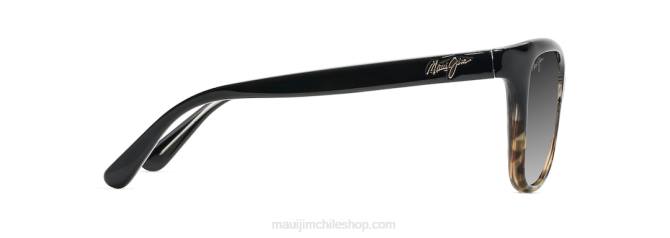 4DRP279 negro con tortuga/gris neutro gafas de sol de moda polarizadas con estrellas de mar Maui Jim