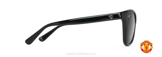 4DRP280 negro brillo/gris neutro gafas de sol de moda polarizadas con estrellas de mar Maui Jim